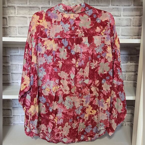 Pilcro Anthropologie Floral top button down shirt womans size 1X - Picture 4 of 9